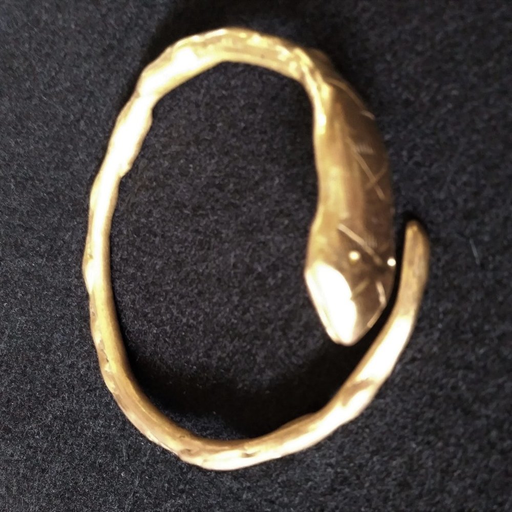 Vintage Snake Armlet - Solid Brass - image 4